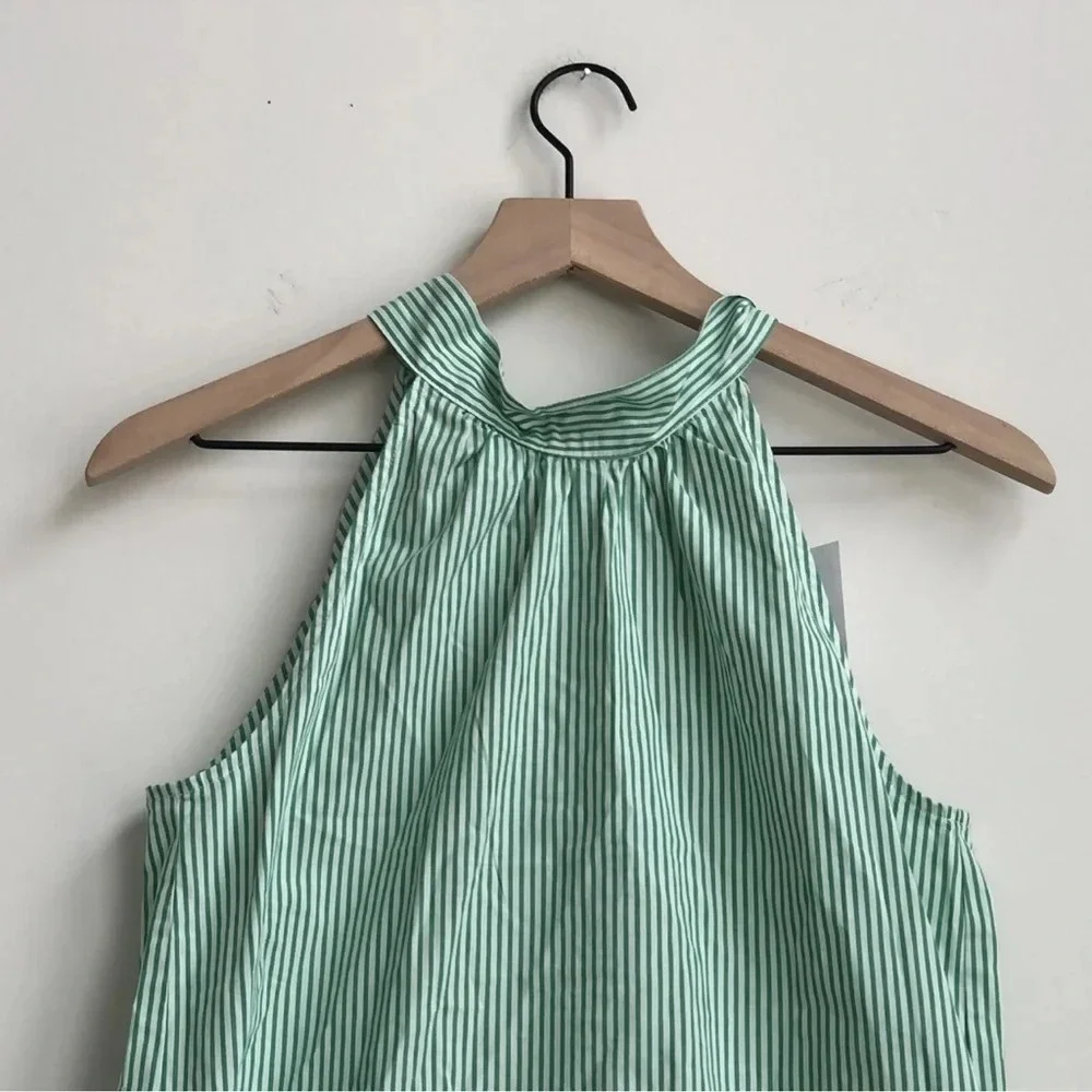 New J x J.Crew Printed Tie-Neck Poplin Top cotton Stripe ivory Kelly blouse bow